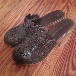 Schuler & Sons leather clog boho